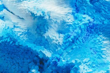 blue and white abstract painting