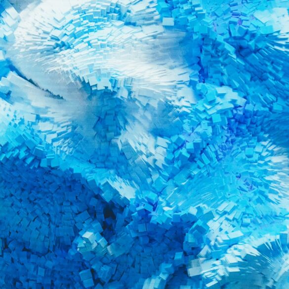 blue and white abstract painting